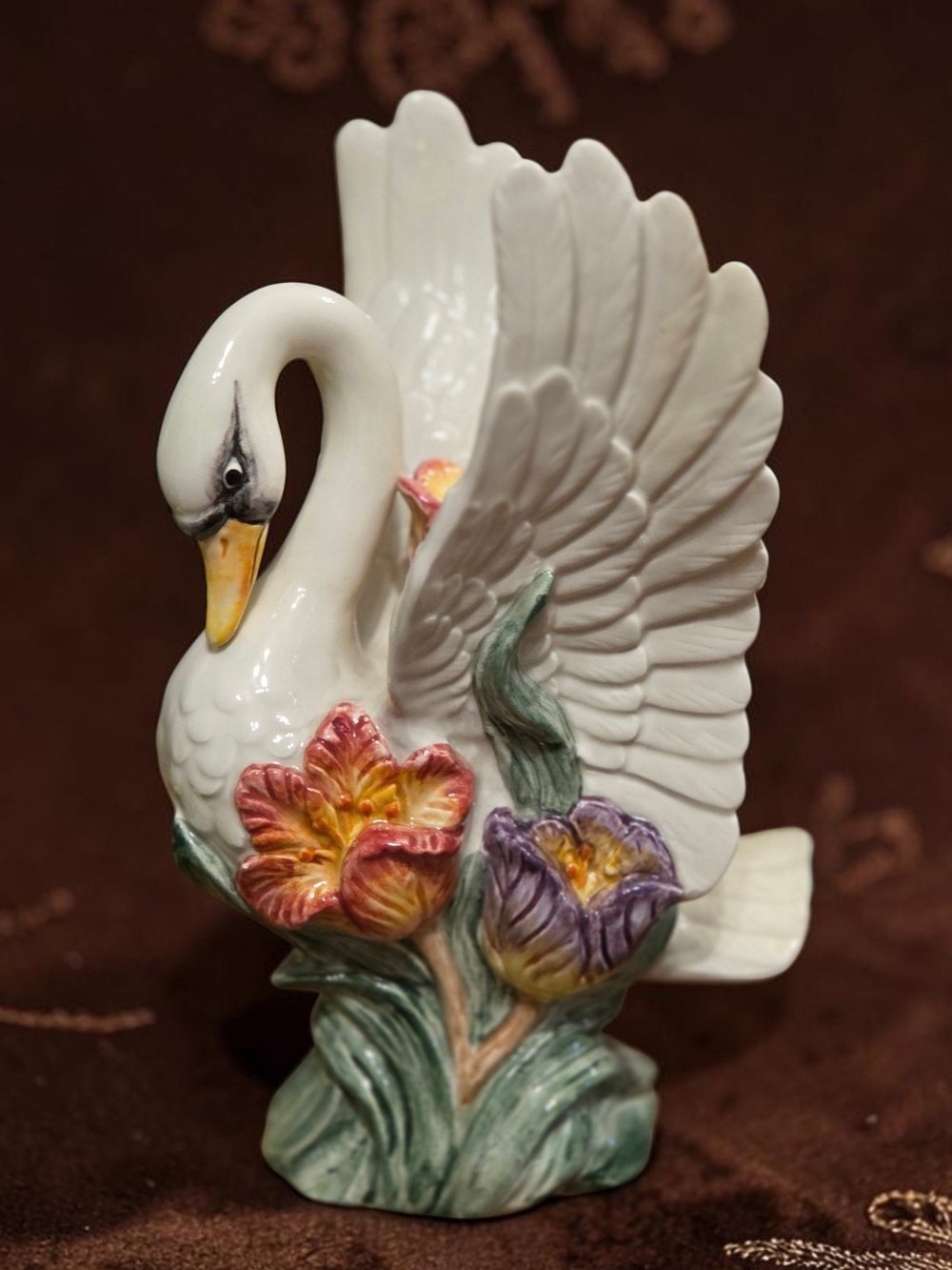 Fitz and Floyd Tulip Swan Candleholder